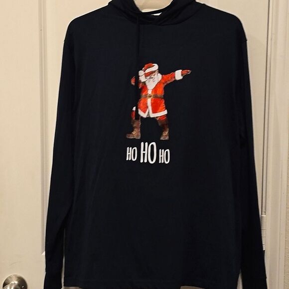 Denim & Flower Ho Ho Ho Dancing Santa Pullover Hoodie - Picture 3 of 4